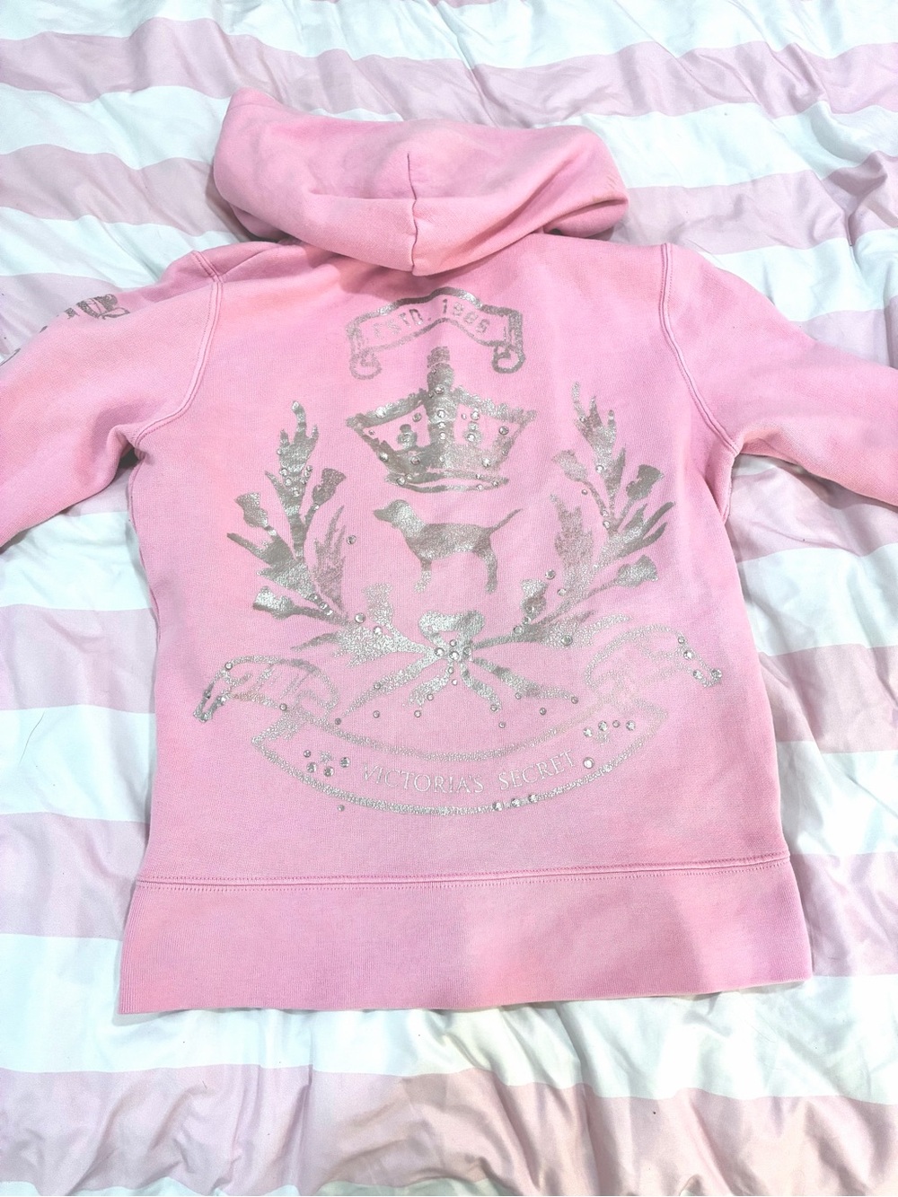 Vintage 2006 Victoria's Secret Pink Dog Logo Hoodie M
